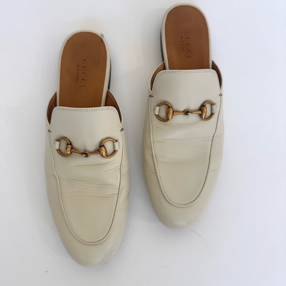 White Gucci Princetown loafers - size 37.5